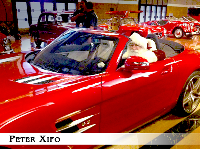 Peter Xifo - As the Mercedes Benz Santa, getting ready for another take, driving a $250K Mercedes Roaster. Pete has been Mercedes' Exclusive TV Santa in the US for their holiday commercials since 2010.