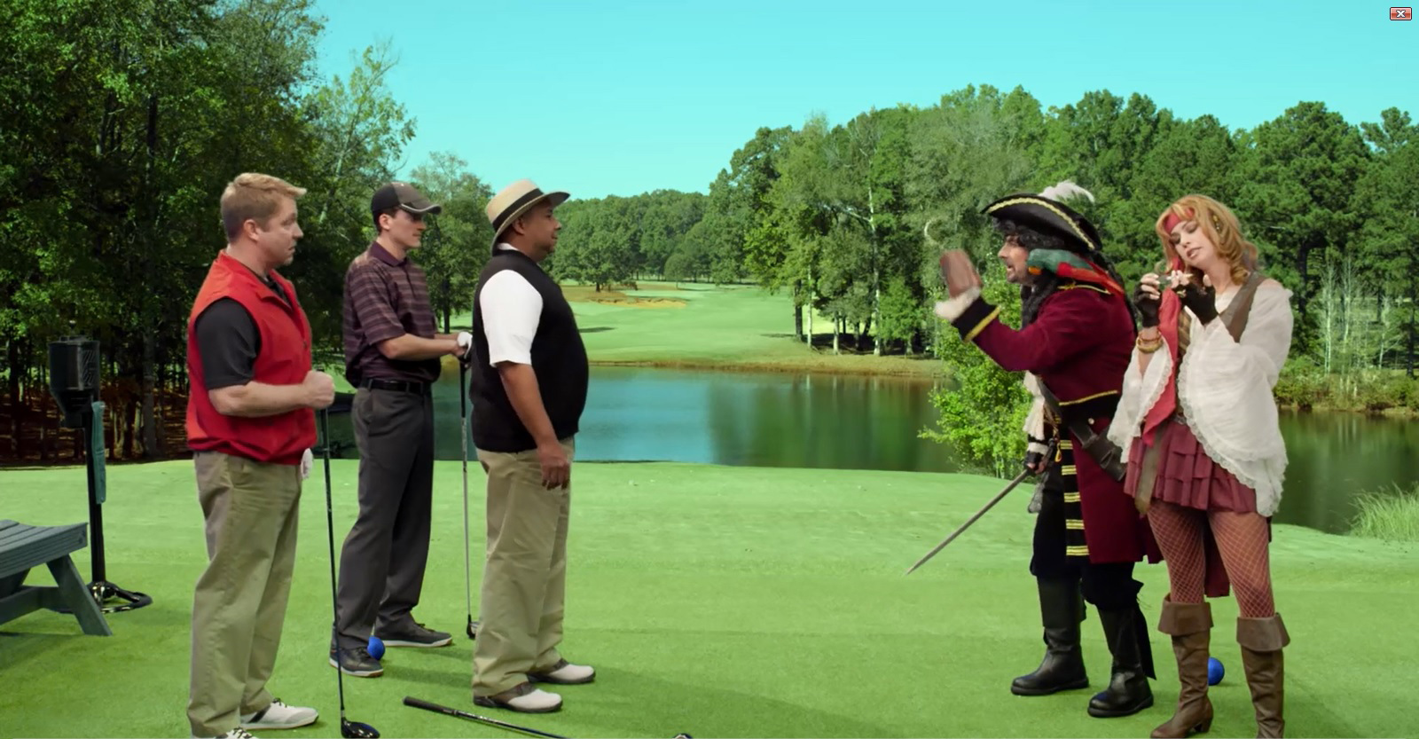 Shot from Bridgestone Golf commercial with Paula Creamer and David Feherty.