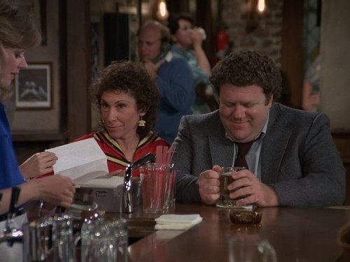 Still of Shelley Long, George Wendt and Rhea Perlman in Cheers (1982)