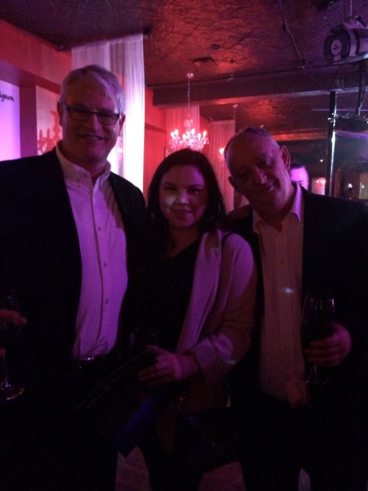 Definition of Fear wrap party: Chris Branch, Ilona Smyth, and James Simpson