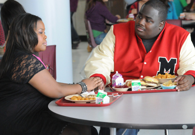 Still of Amber Riley and Lamarcus Tinker in Glee (2009)