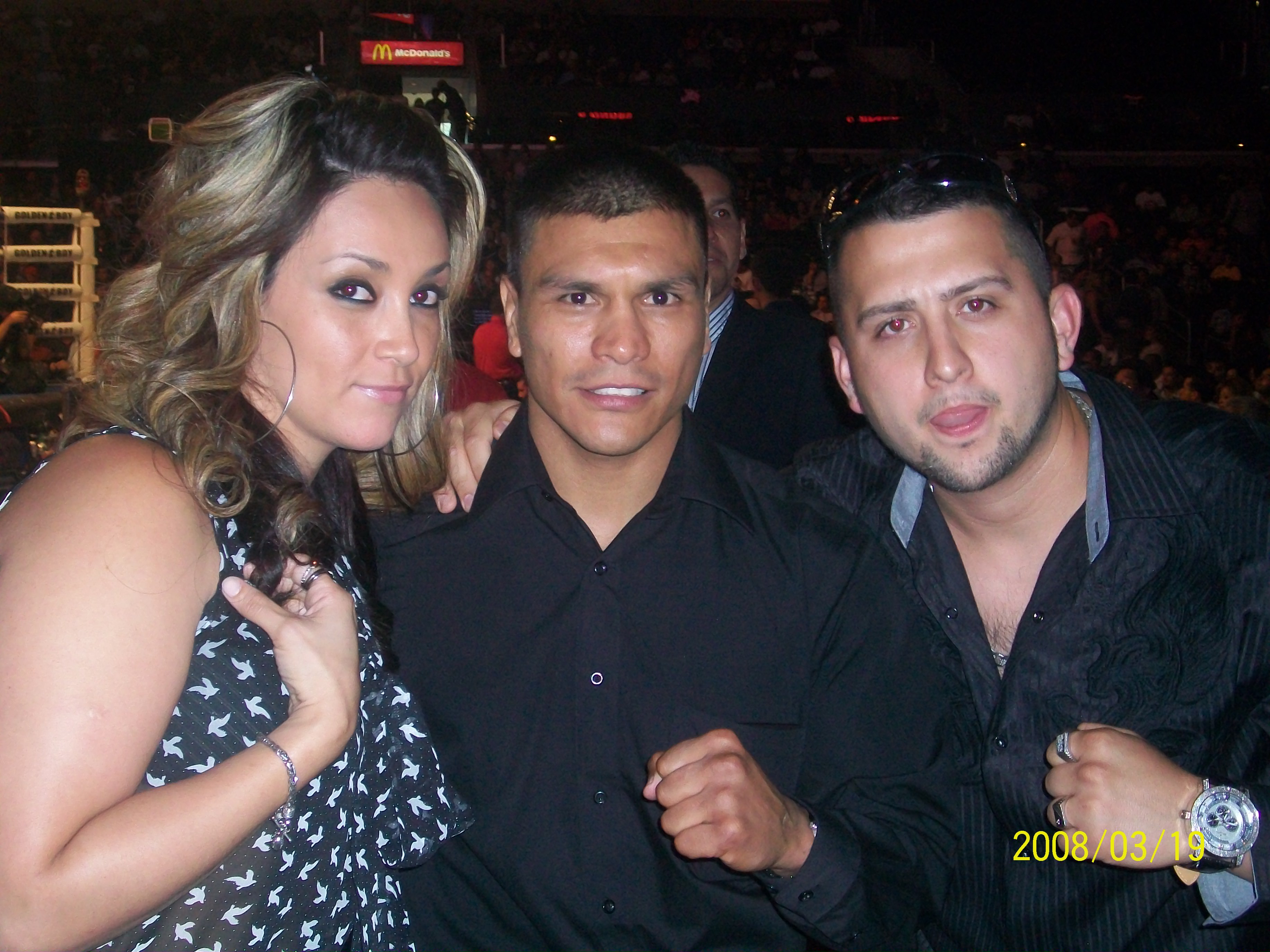 Thomas and Lorena Rivas and Ponce Deleon at the Ortiz v.s. Lopez Fight in LA