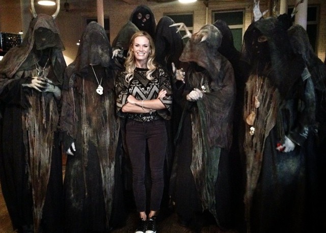 Lauren Shaw Thomas Rivas and other Druids on the set of 