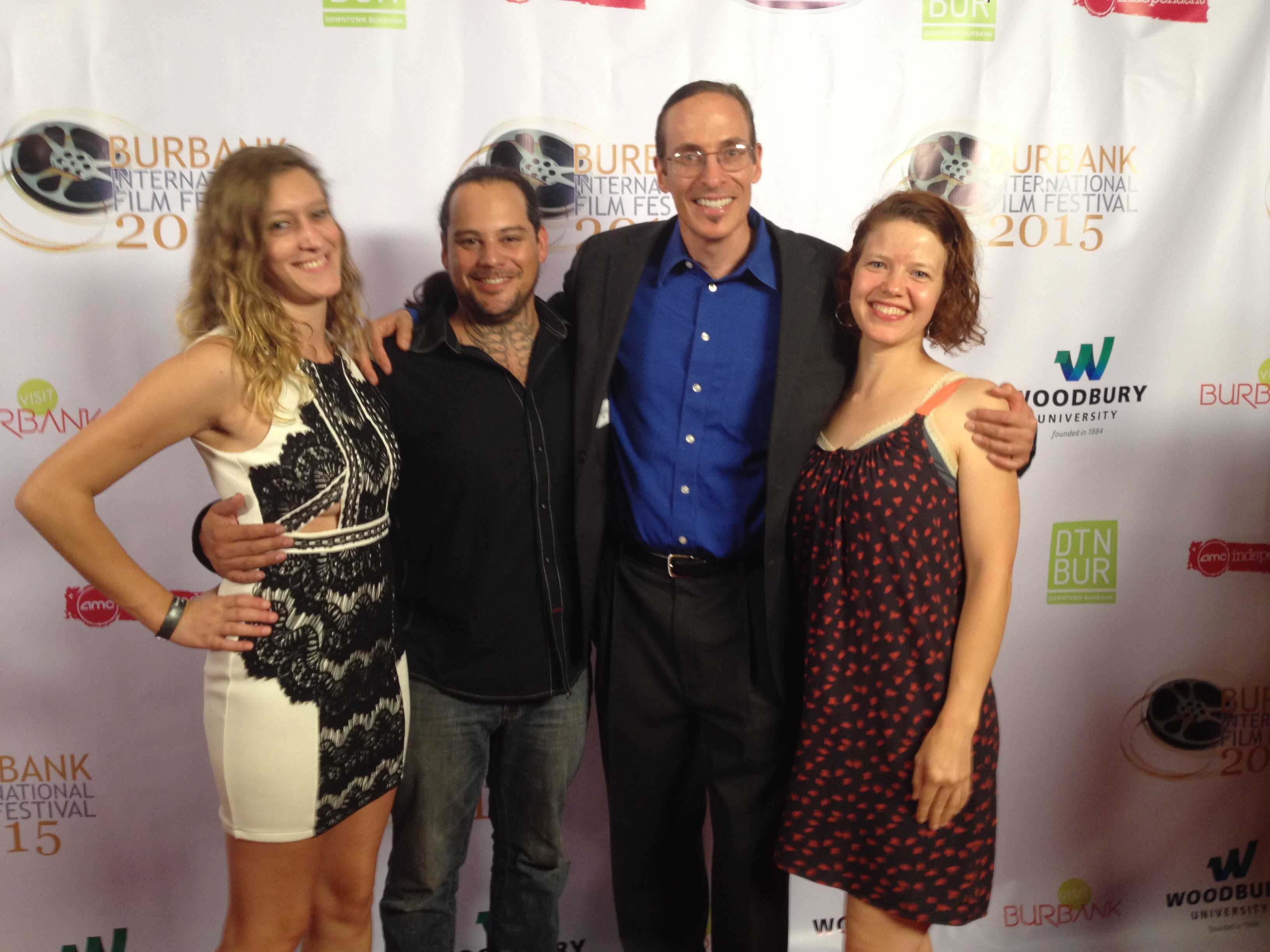 George Pappy with Leslie Marchand, Brandon Kihl & Janet Lee Rodriguez at the Burbank Int'l. Film Festival (9 Sept. 2015)