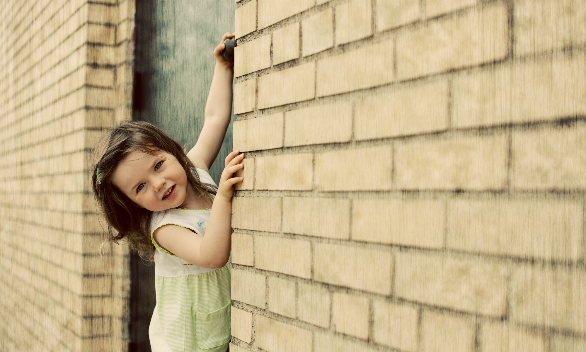 olivia reaching for a doorknob