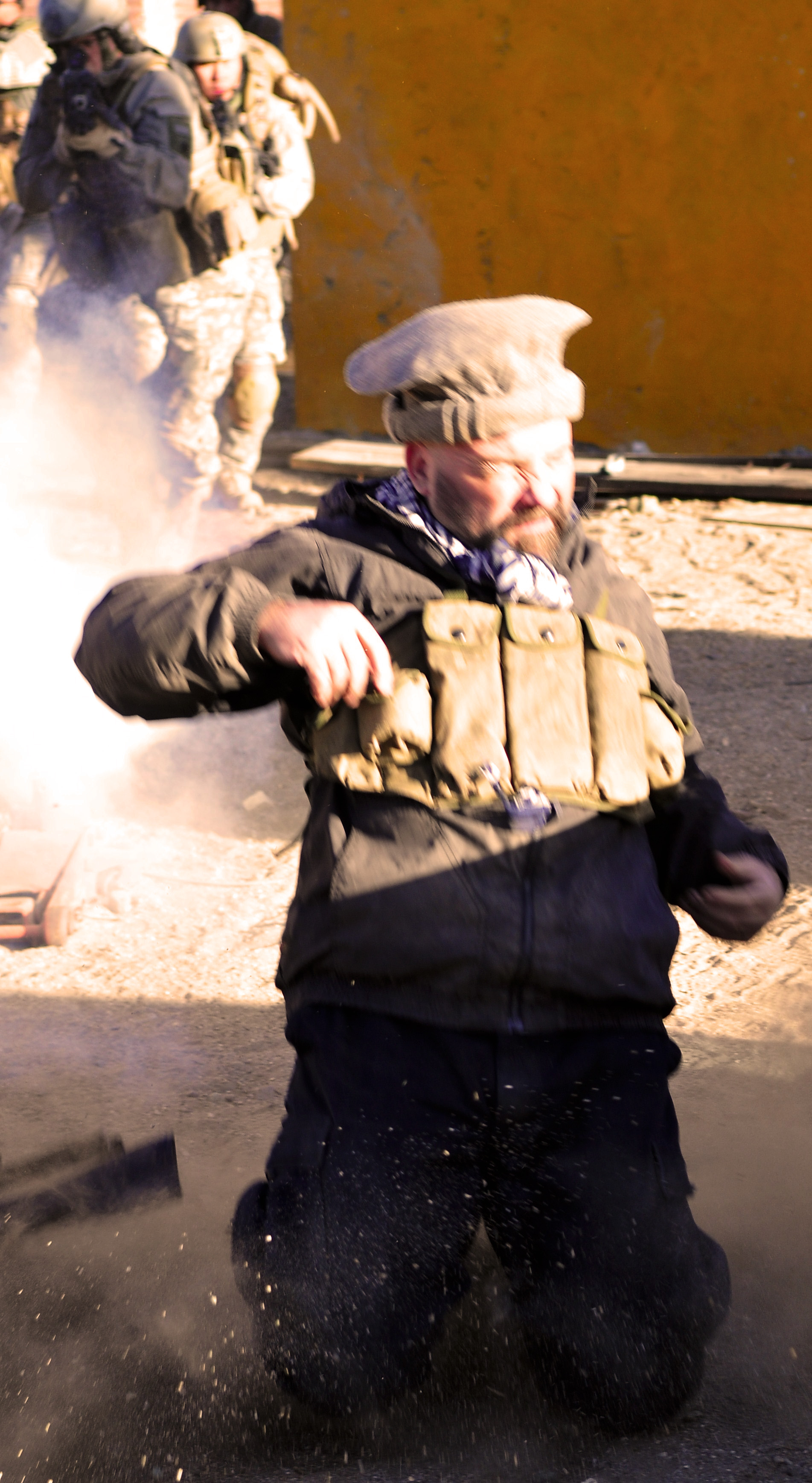 Hugh Daly (as Foreign fighter),being gunned down by American Special Operations soldiers in a soon to be released 'untitled' project.
