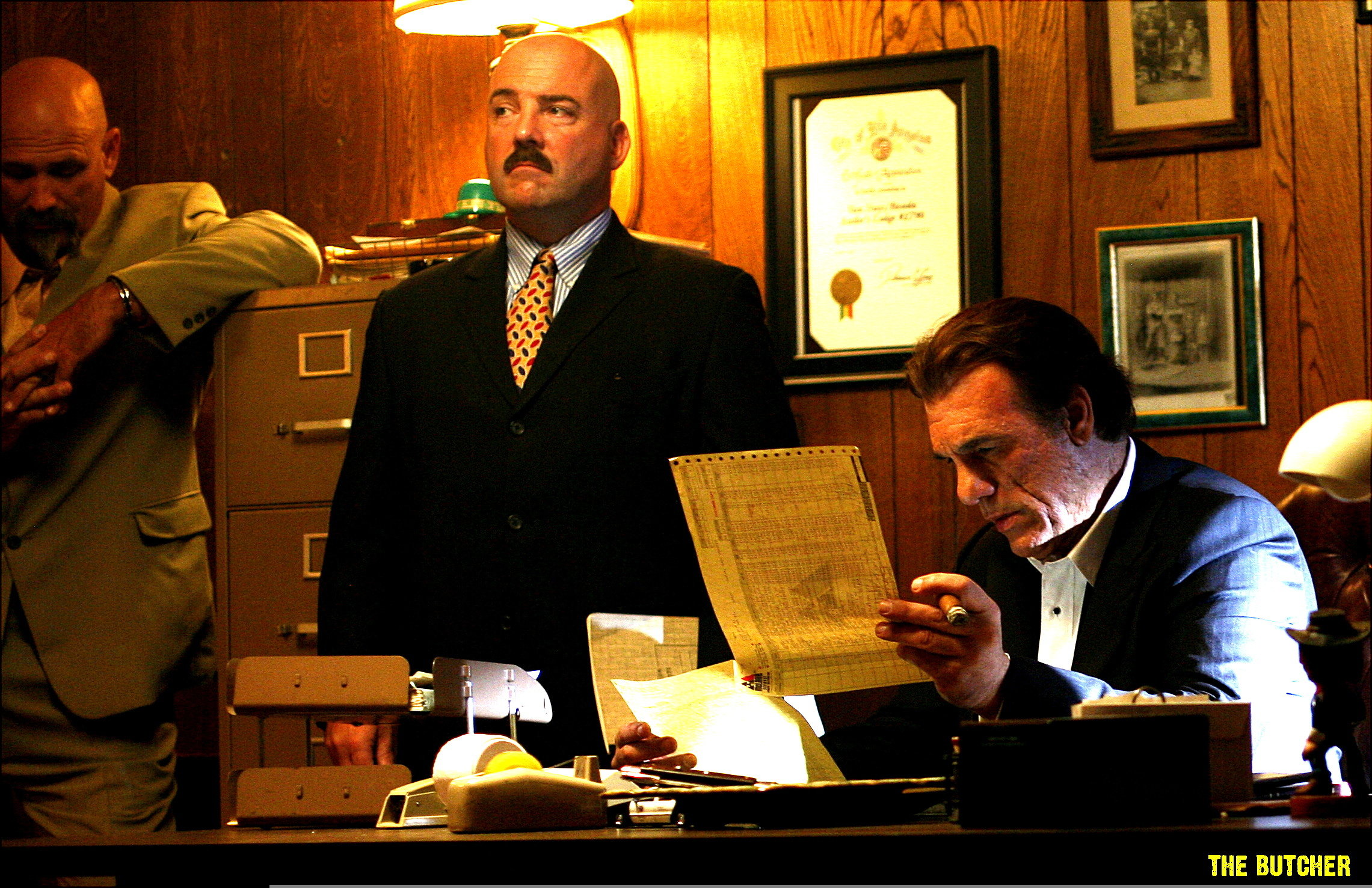 Hugh Daly in a scene with Robert Davi in 'The Butcher