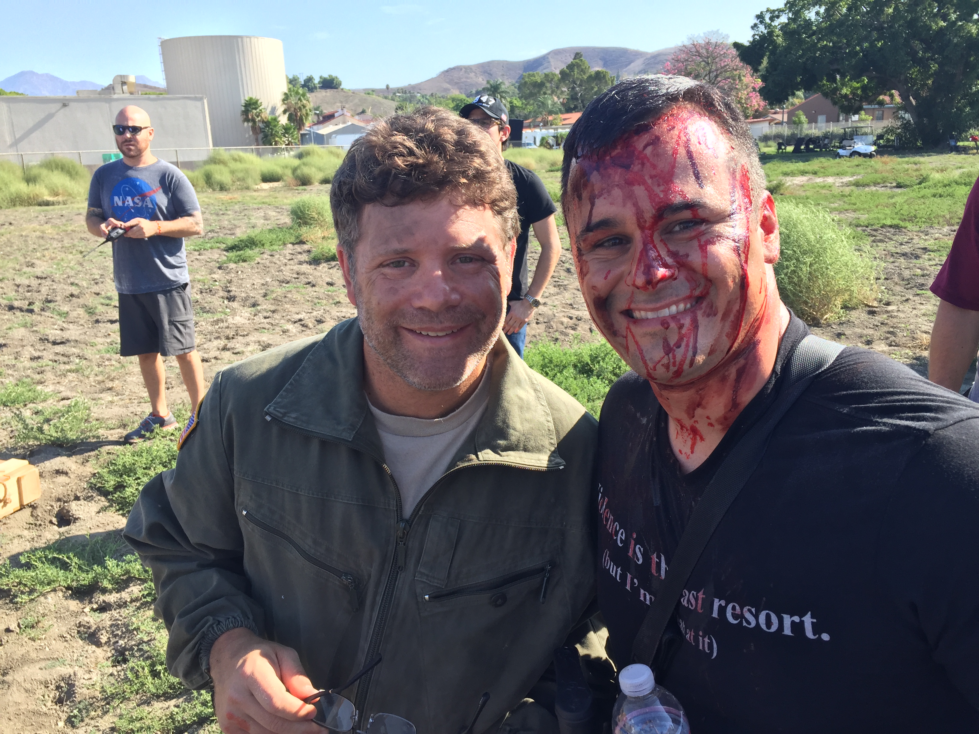 Sean Astin and Nick on the set of Range 15.
