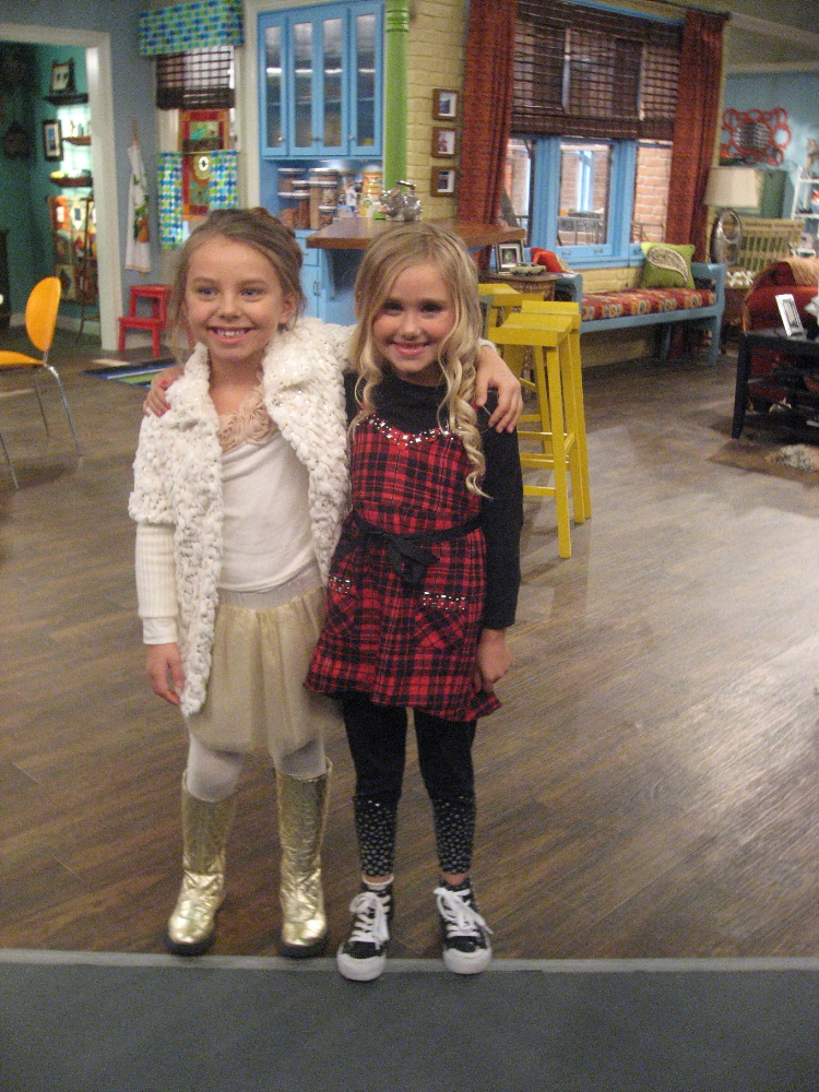 Nov. 2010, Emily and Caitlin on set of Disney's Shake It Up!