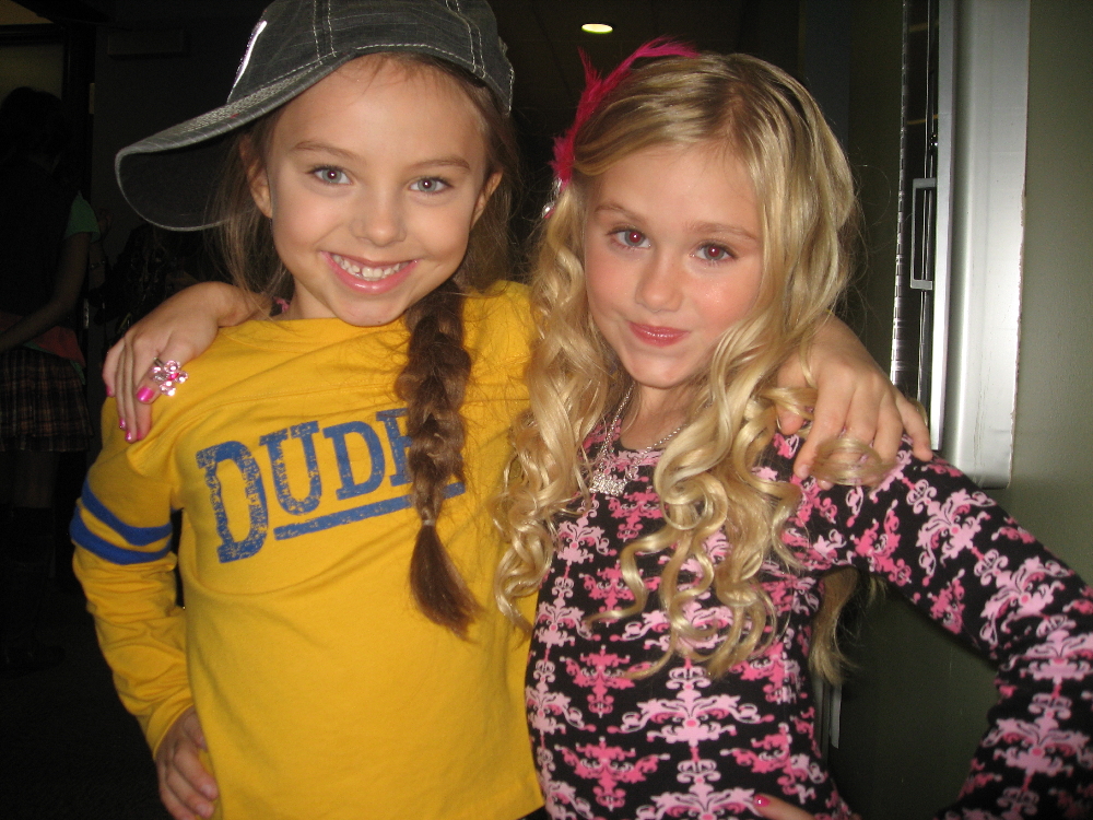 Nov. 2010, Emily and Caitlin on the set of Shake It Up!