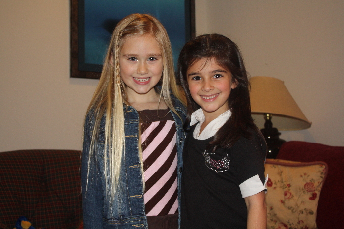 Emily and Lauren Boles on the set of Days of Our Lives; Jan. 31, 2011.