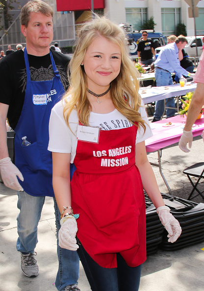 Actor Brooke Sorenson and her Dad at the Easter Los Angeles Mission