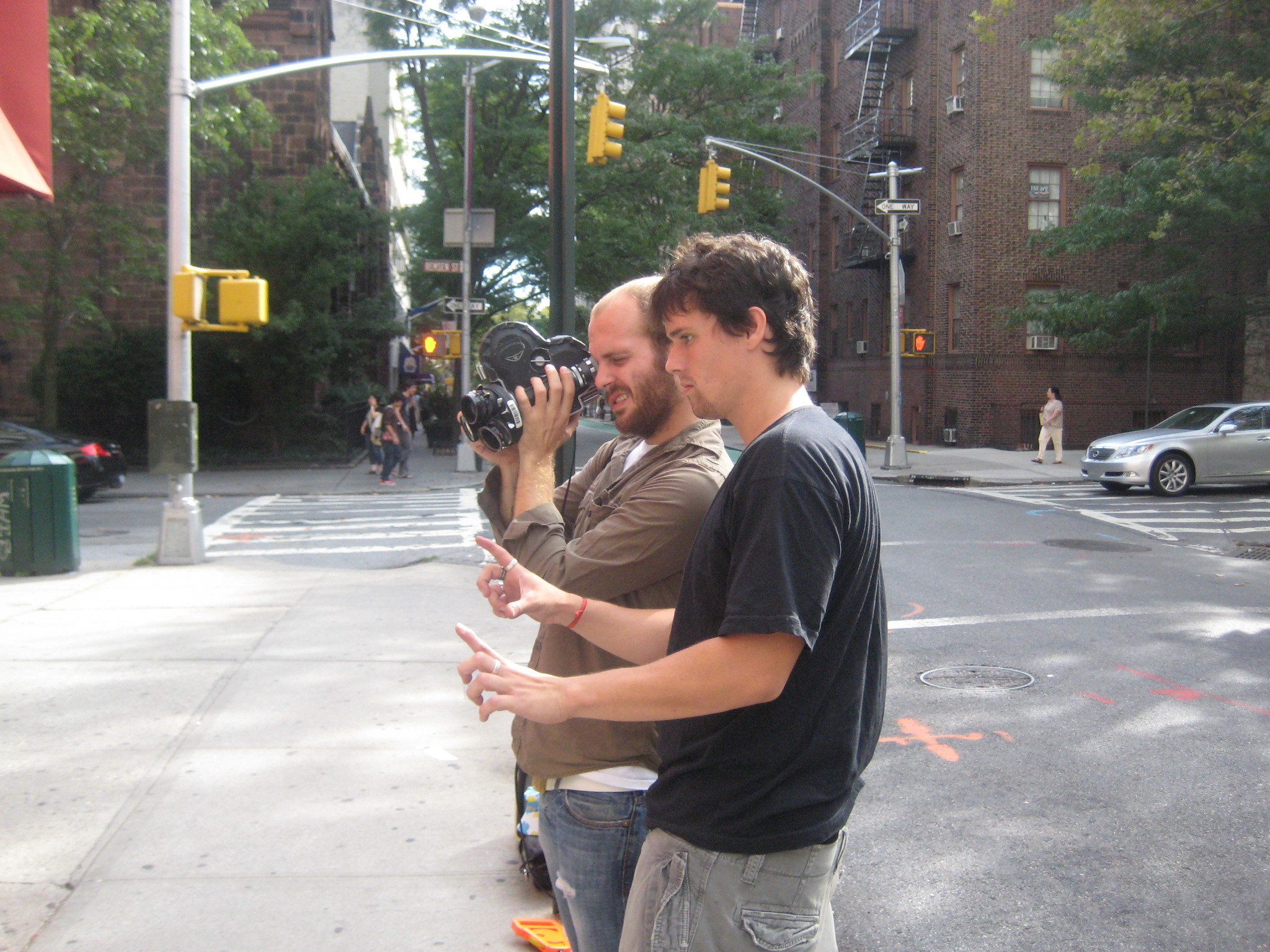 Cinematographer Jesse Eitner, and director Armando Fonseca on set. 