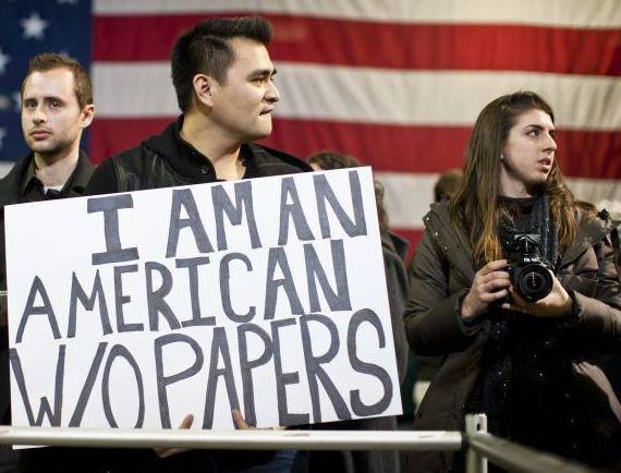 Jose Antonio Vargas and Ann in Cedar Rapids Iowa before getting kicked out of a Mitt Romney Rally.