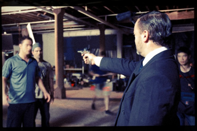James Pratt with Guy Edmonds and Matt Butcher filming episode 1 of Crimeplays.