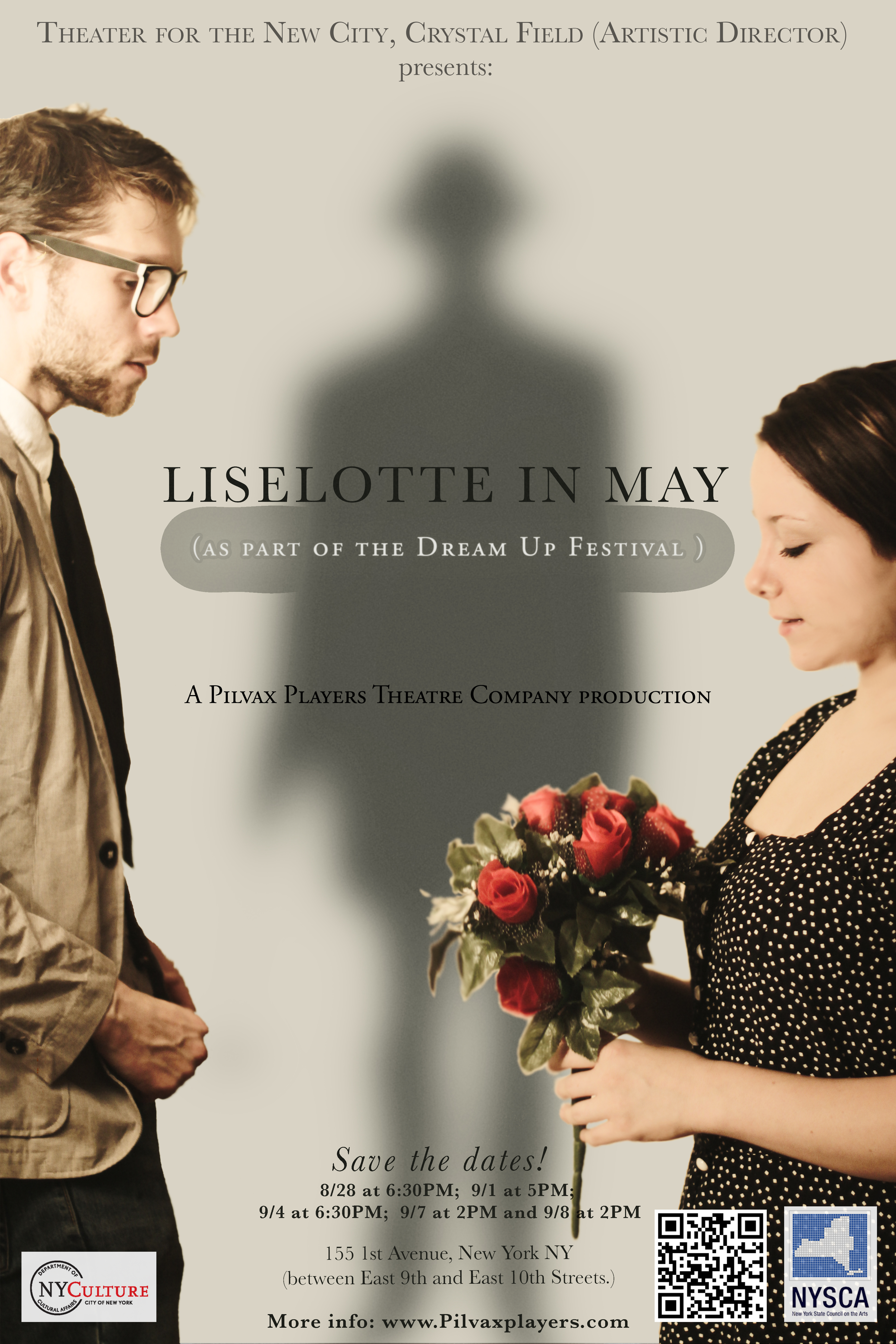 (pictured Chris Kardos and Kata Ruzsik) Liselotte in May - Theater for the New City, 2013 poster