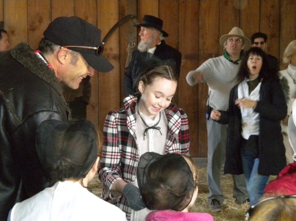 Chloe Madison and Director Gregg Champion on set of 'Amish Grace'