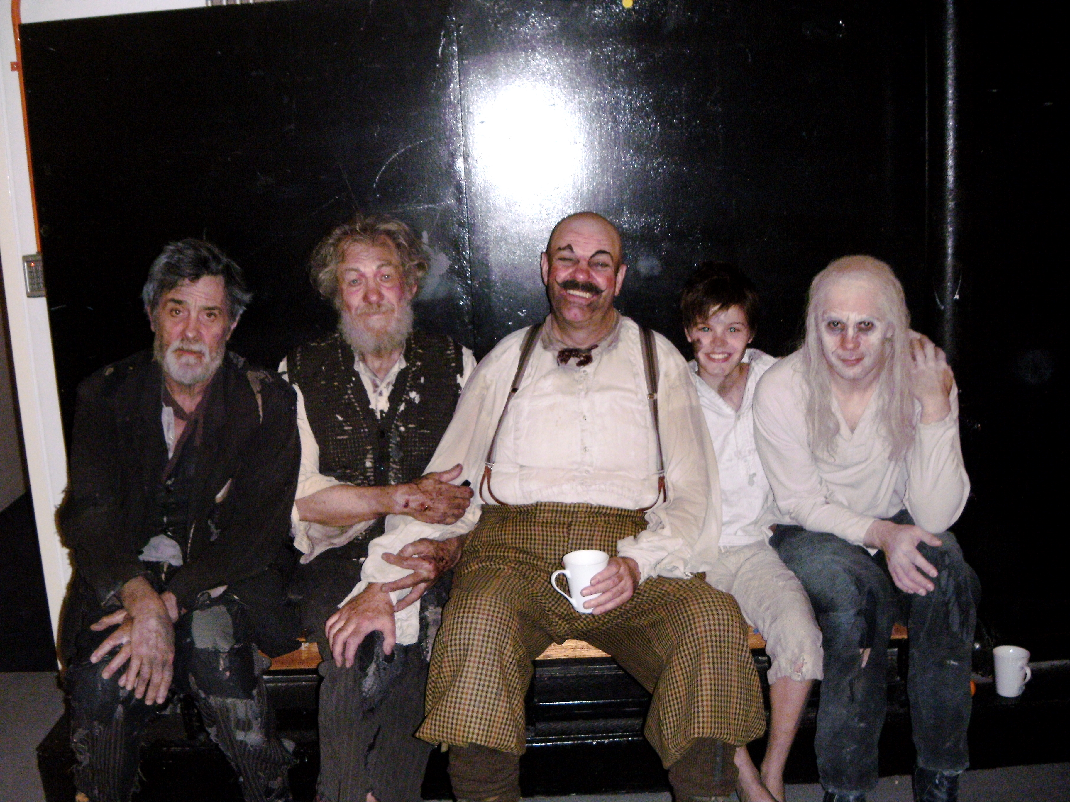 Cast of Waiting for Godot. Roger Rees, Ian McKellen, Matthew Kelly, Will Cottle and Brendan O'Hea. Sydney 2010