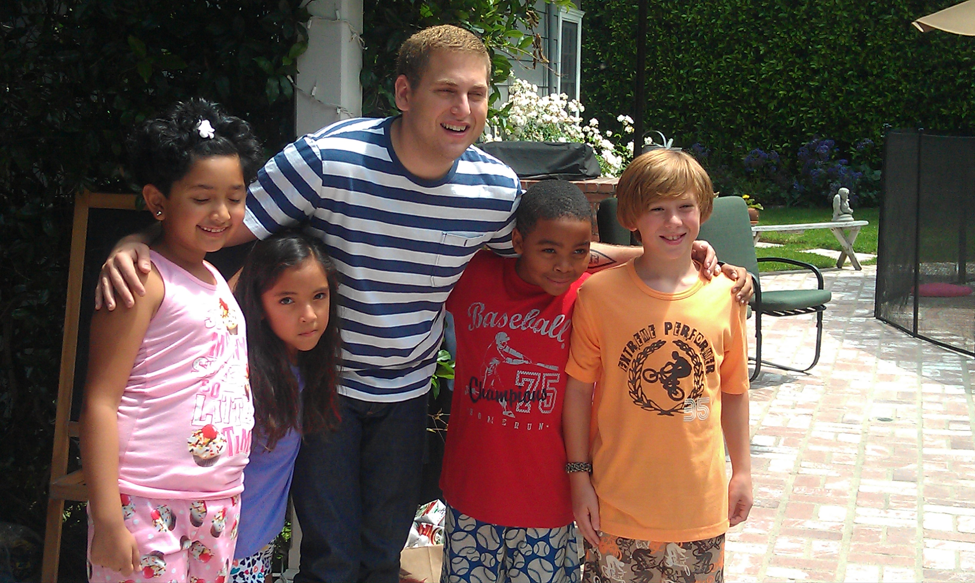 On set with Jonah Hill of the red band trailer for 