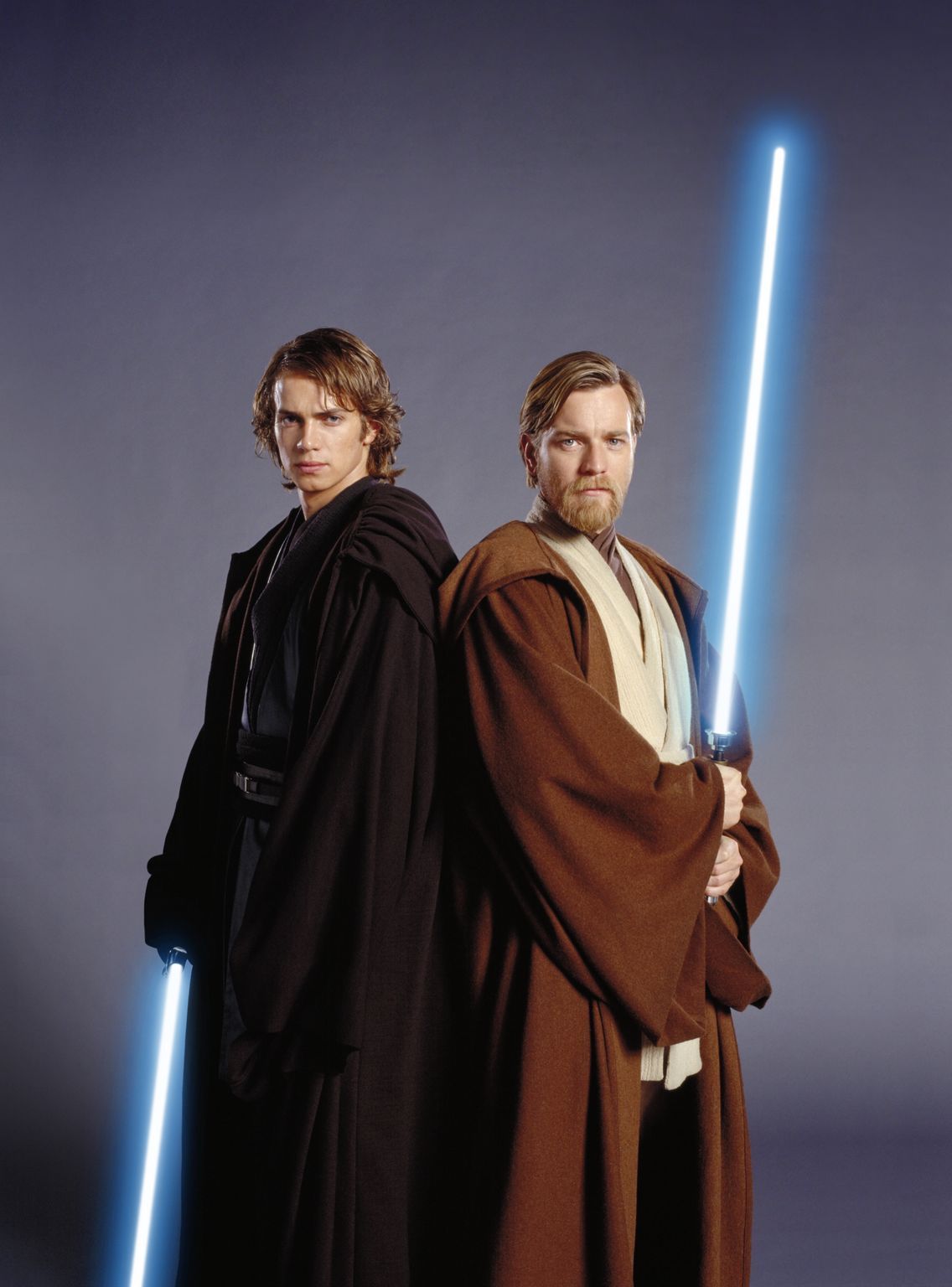 Ewan McGregor and Hayden Christensen in Zvaigzdziu karai. Situ kerstas (2005)