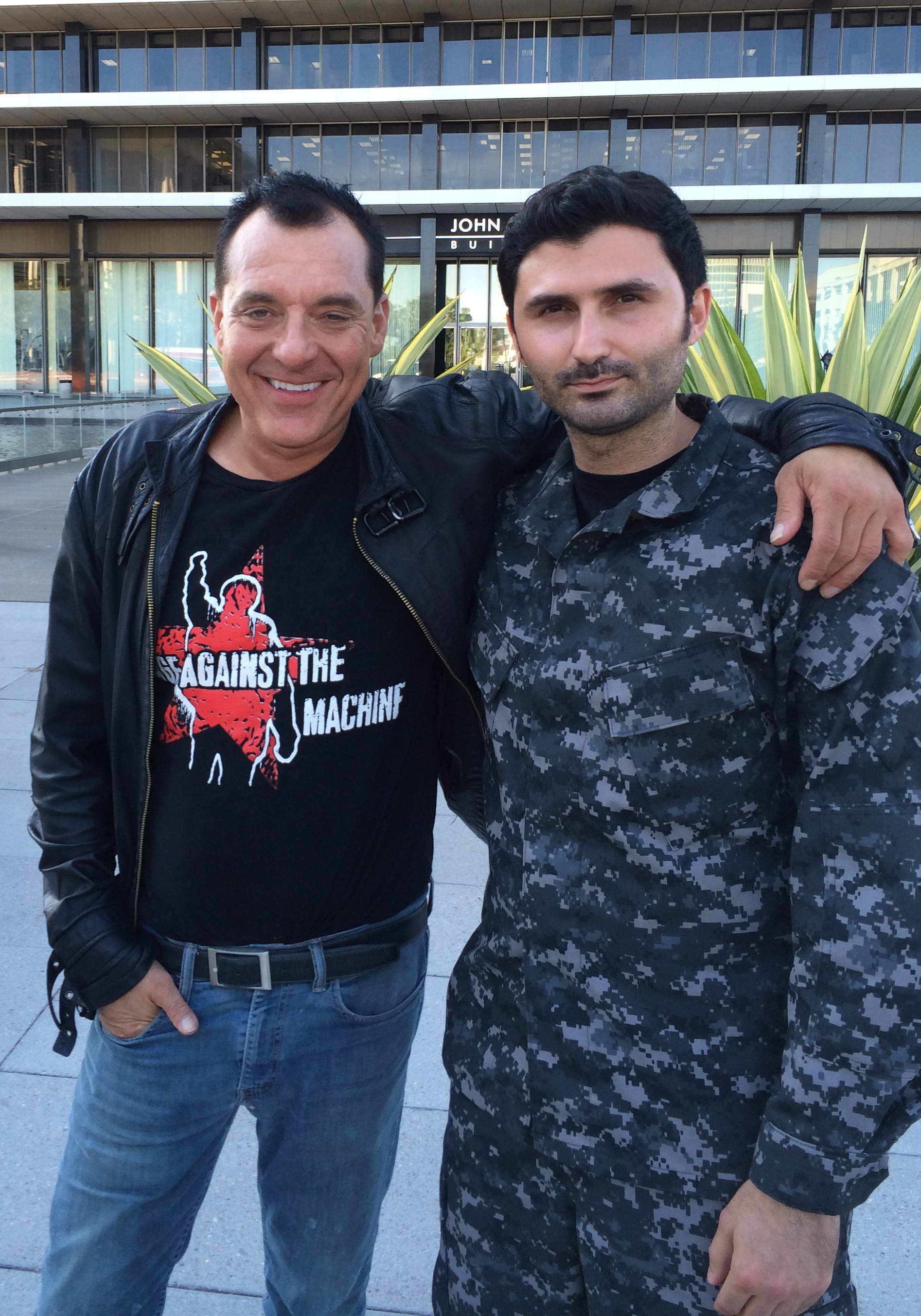 Nazo Bravo and Tom Sizemore on set for The Second Coming of Christ