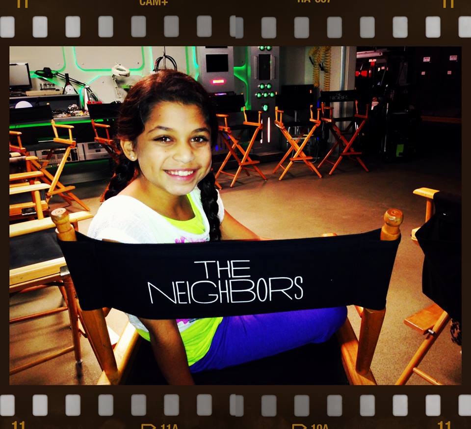 Jasmine Alveran on the set of the Neighbors