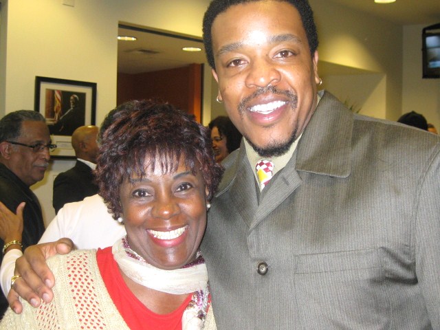 CeCelia Antoinette & Russell Hornsby at the Nate Holden Theatre just before he left to perform in FENCES on Broadway with Denzel Washington & Viola Davis.