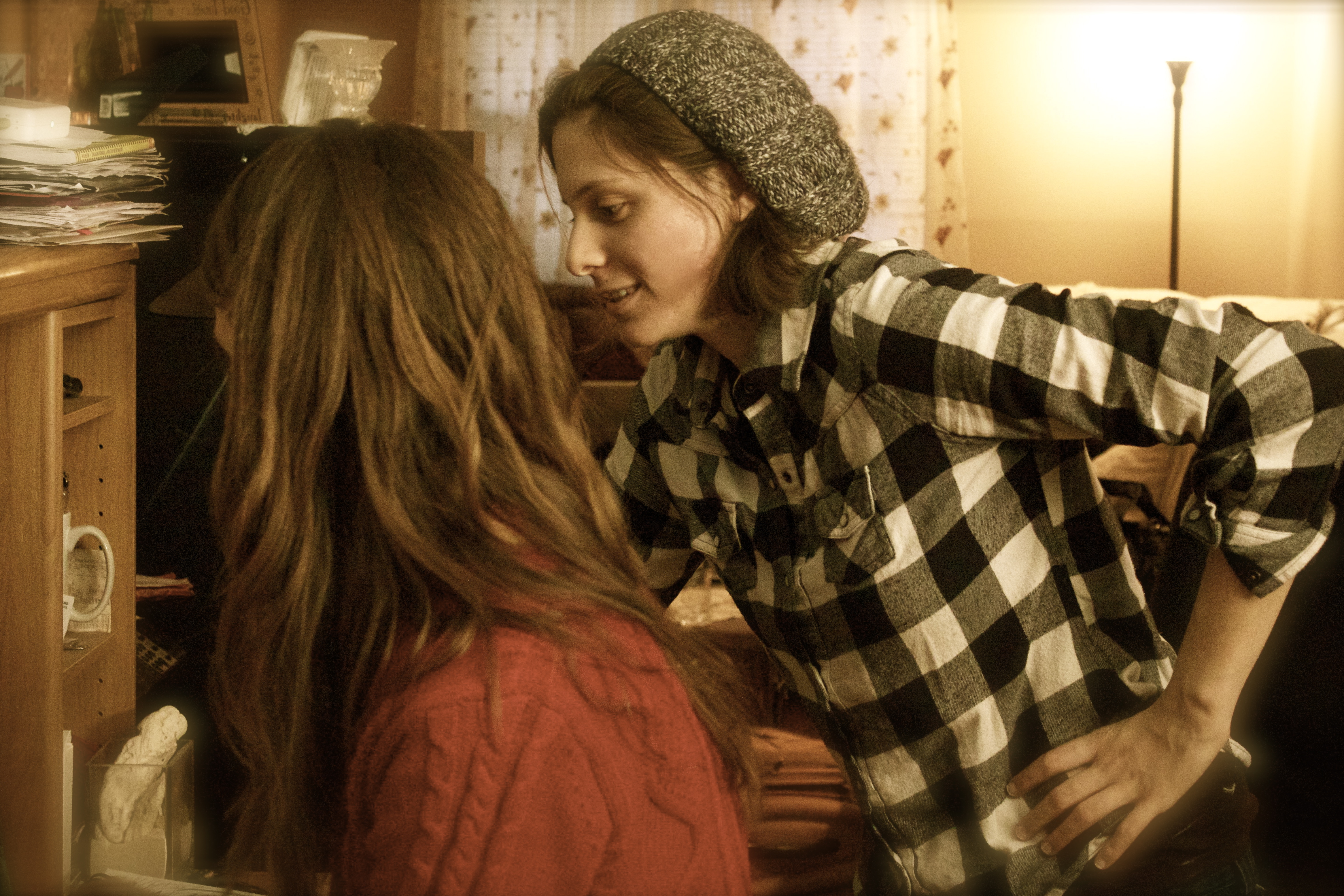 Director Effie Fradelos with Actress Melanie Le Gall on the set of Blooming Road
