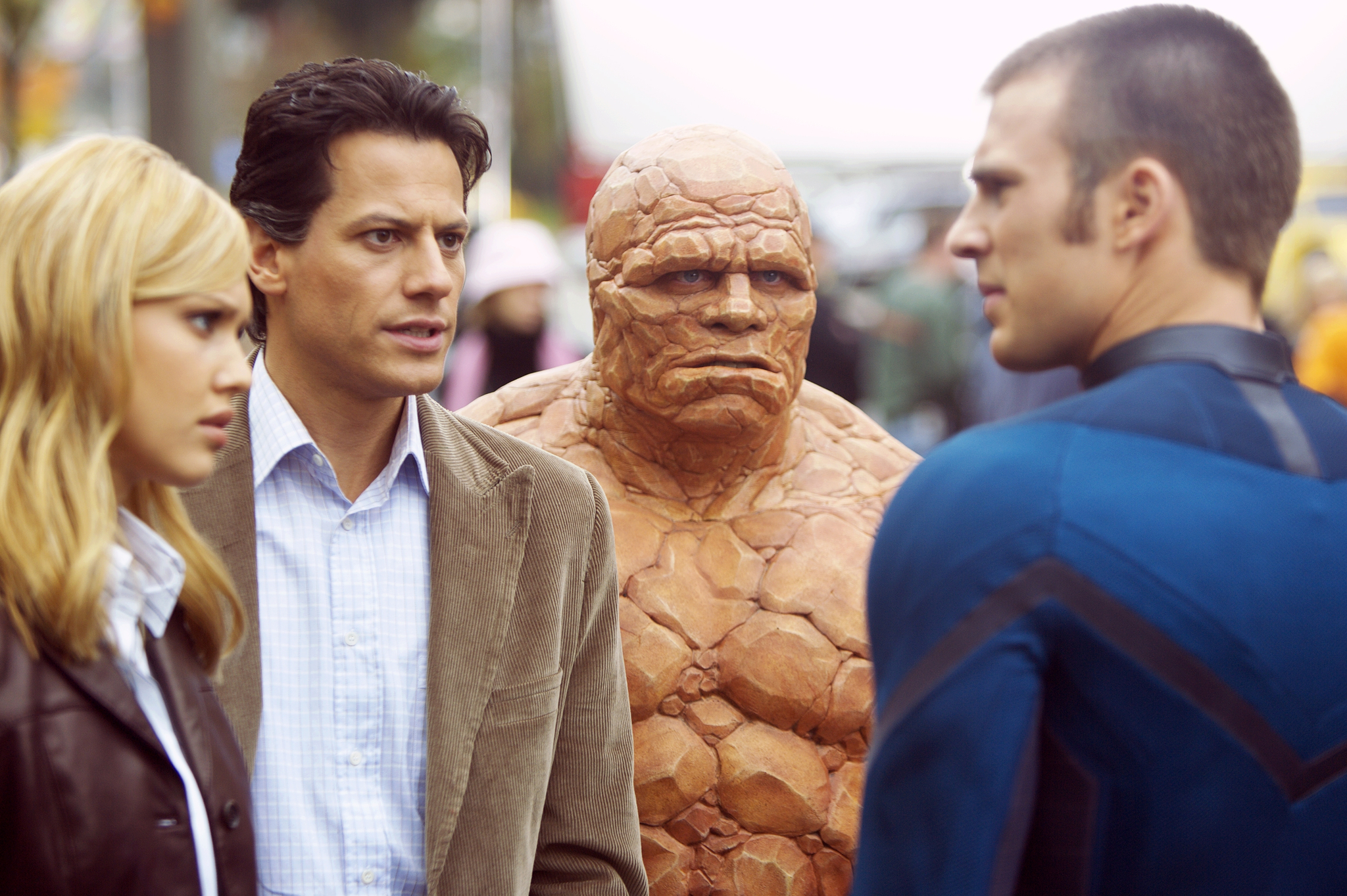 Still of Jessica Alba, Michael Chiklis, Chris Evans and Ioan Gruffudd in Fantastiskas ketvertas (2005)