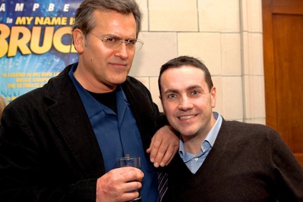 Rod Smith with Bruce Campbell at the UK premiere of My Name Is Bruce