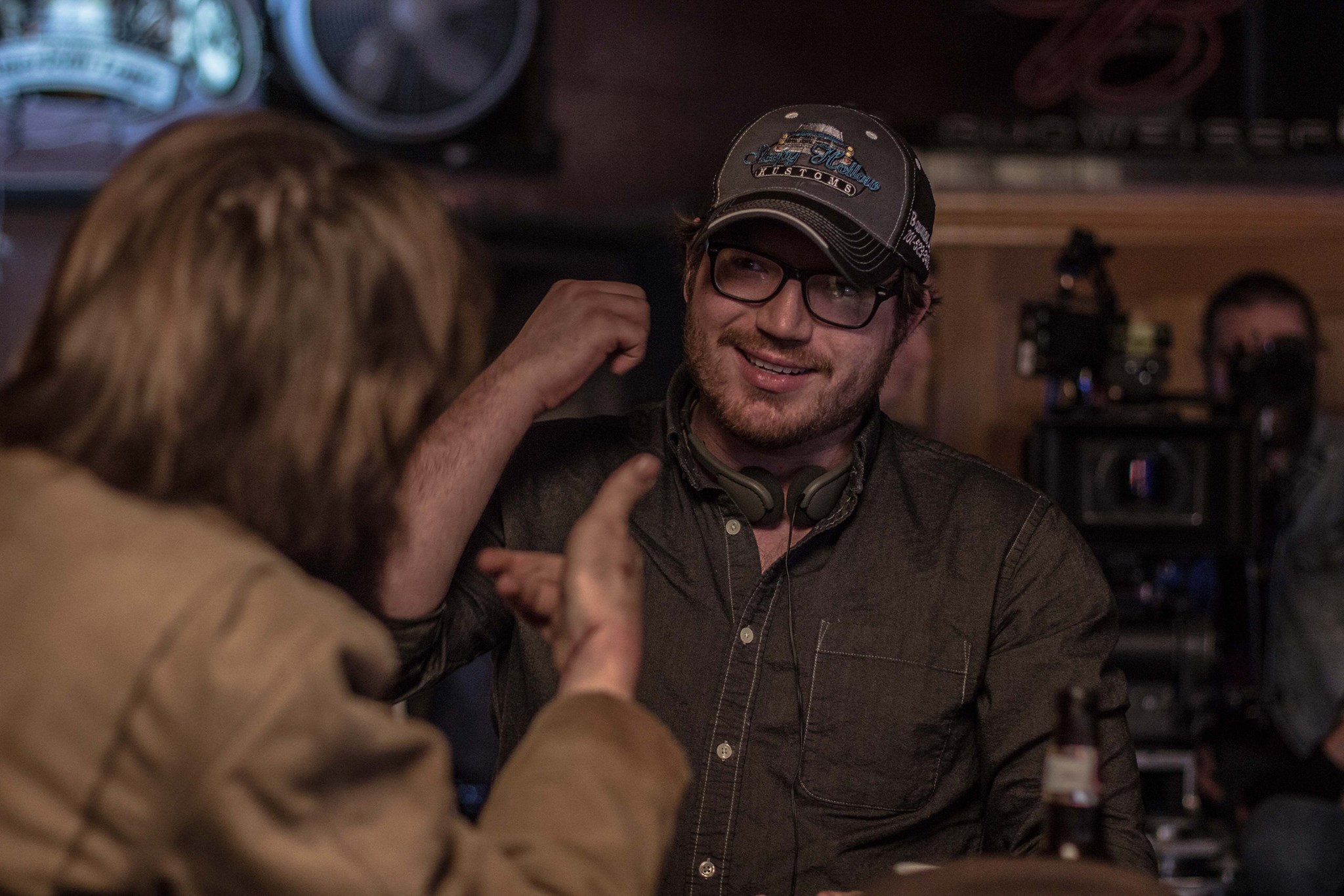 Dan Glaser and Steven Molony on the set of Valley of Bones.