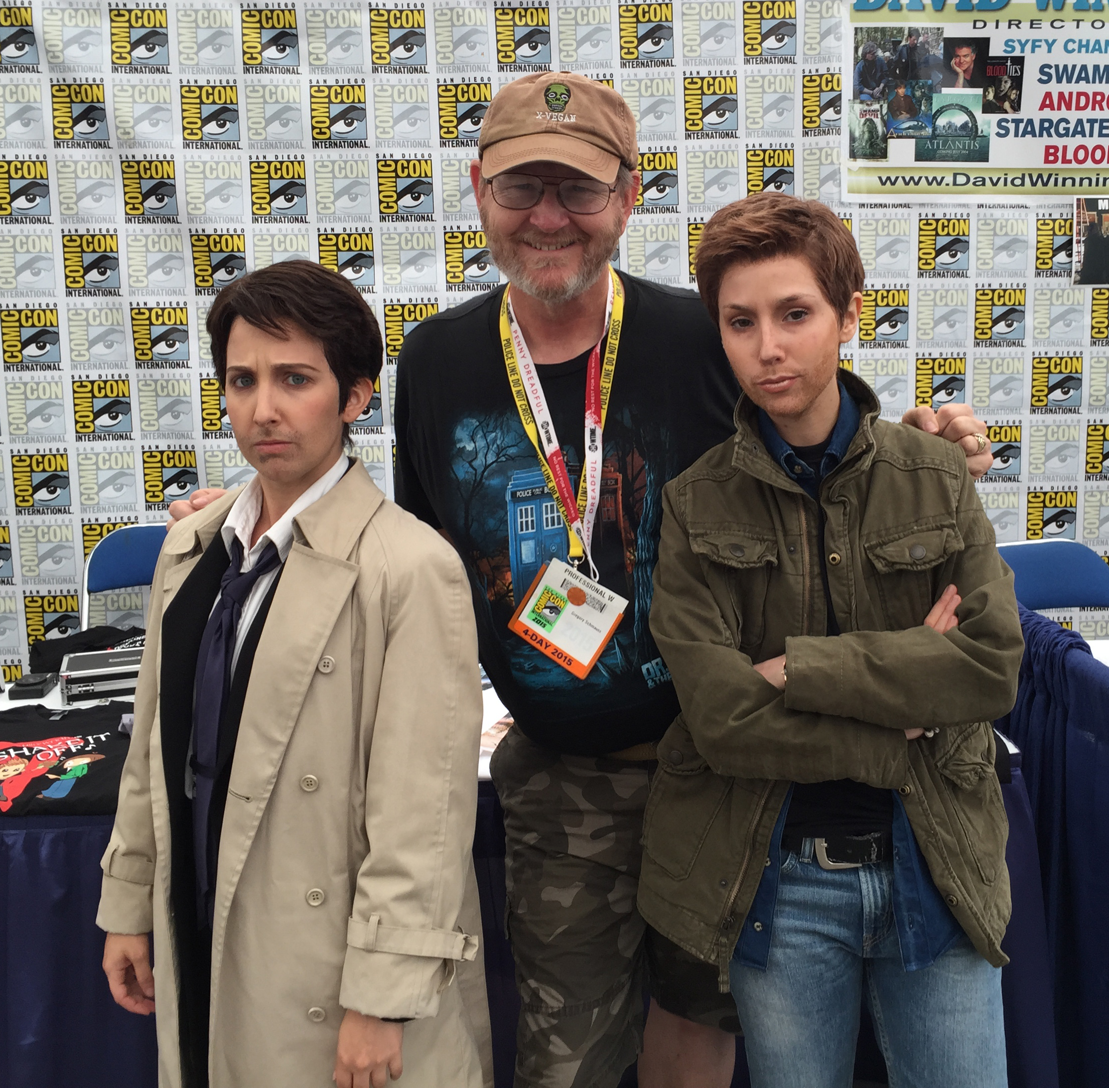 Gregory Schmauss with Hannah & Hilly Hindi at the 2015 San Diego Comic-Con