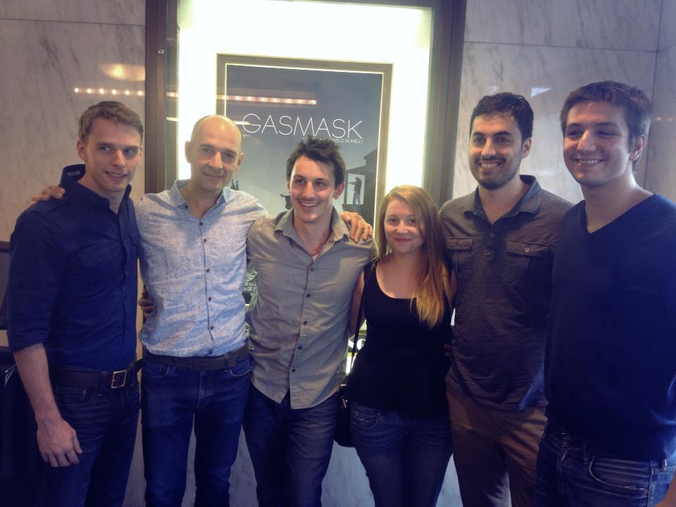 GasMask Private Screening (From Left to Right: Jason Zednick, John Walter, Jacob Strafford, Heather Ferris, Alex Gallitano, Marco Torriani)