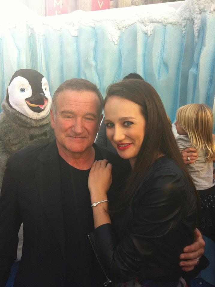 Margaux Harris and Robin Williams at the World Premiere of Happy Feet 2 in Hollywood