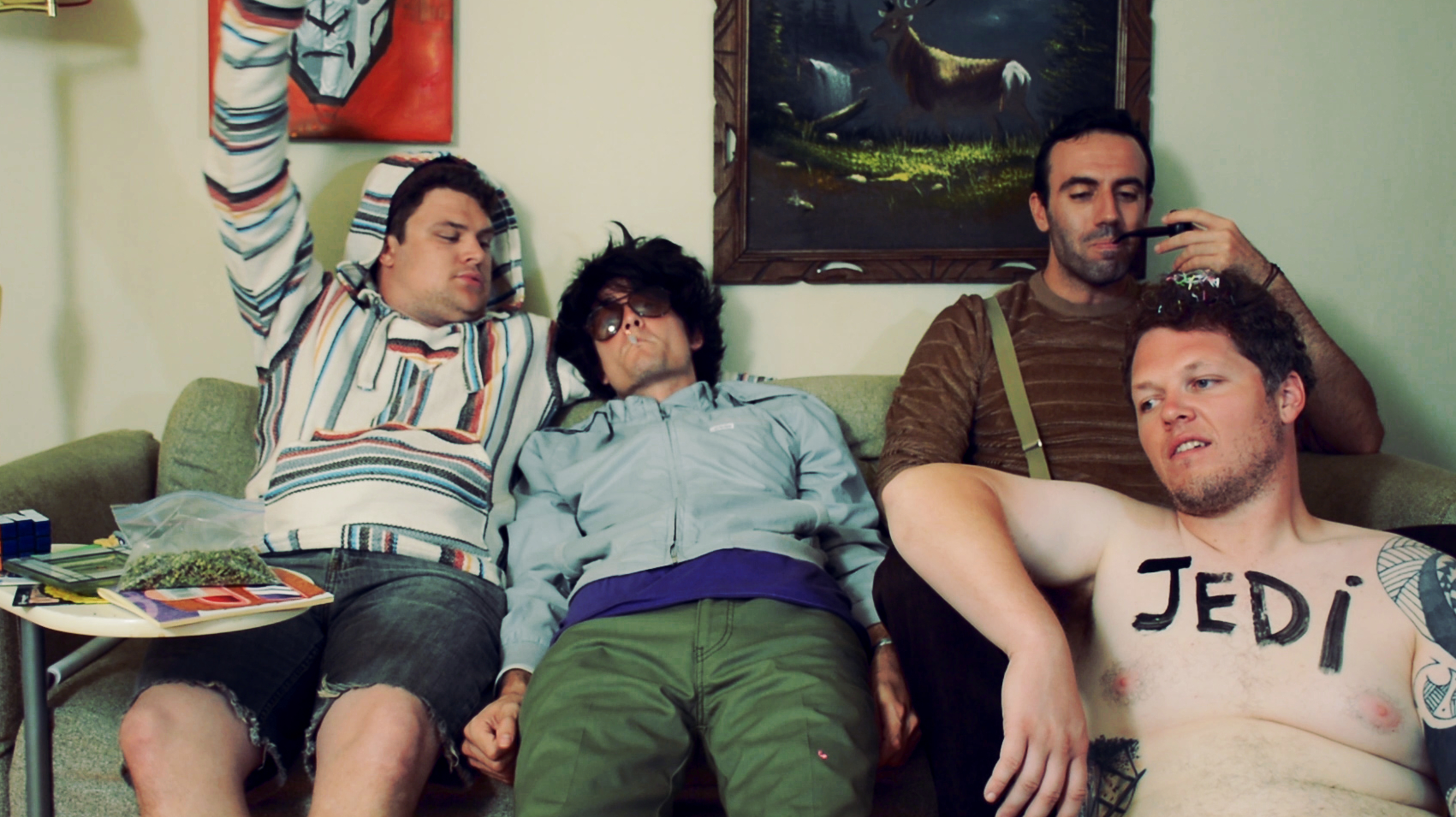 J. Thomas Pennington, Paul Wurth, Daniel Van Thomas and Andy Wiggins in the pilot episode of Pheromone Party (2014)