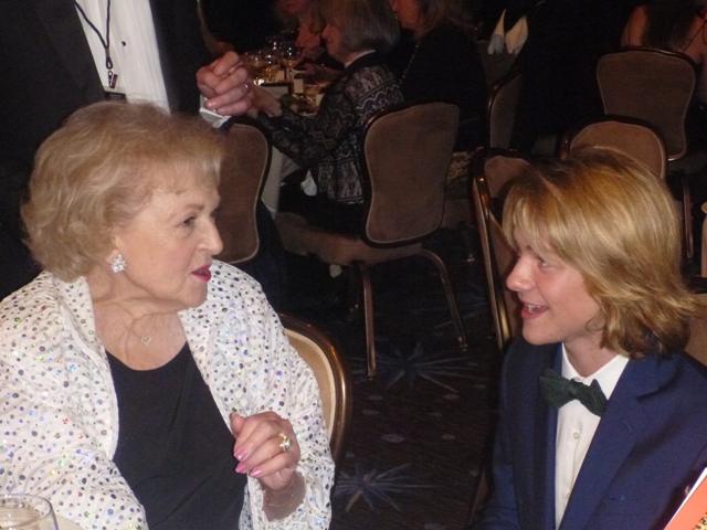 Betty White and Lou Wegner at the American Humane Association Hero Dog Awards in Beverly Hills.