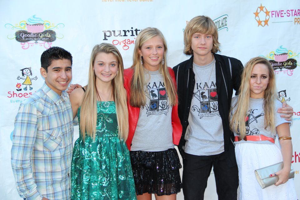 Kids Against Animal Cruelty and The Shoe Crew at the Malibu Country Club for needy children. Hector Duran, Laci Kay, Emily Capehart, Lou Wegner and Sara Doxey.