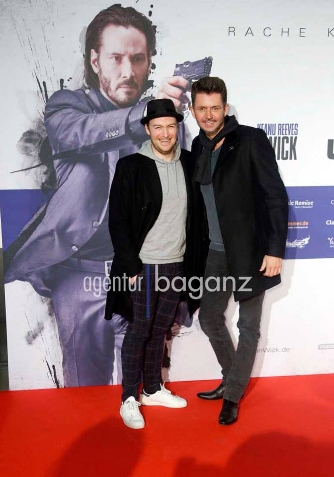 Martin Stange (left) attends a special preview of the film 'John Wick' on January 16, 2015 in Berlin, Germany.