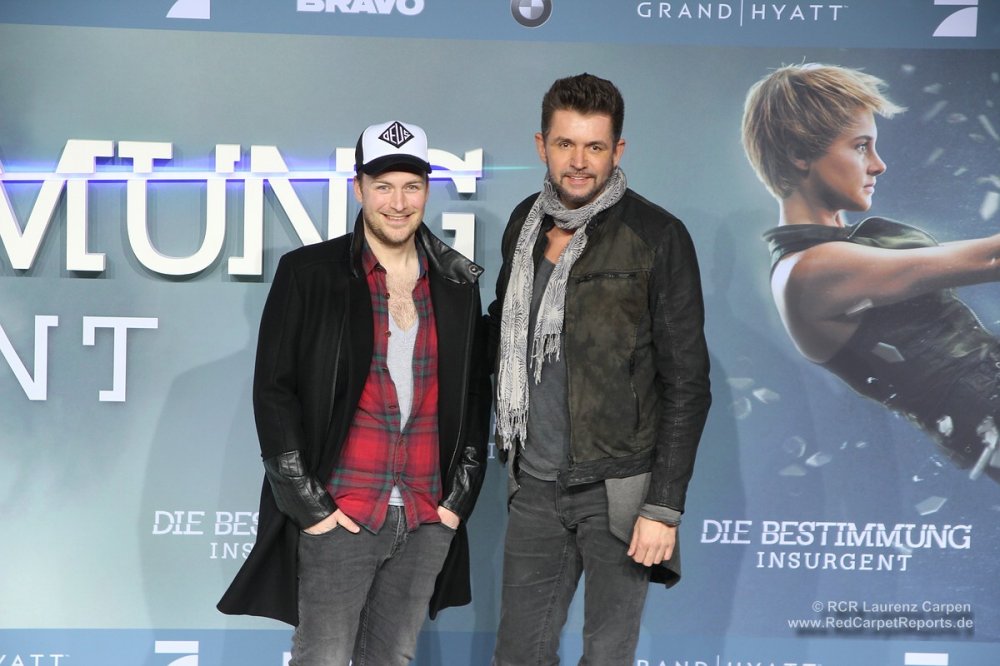 Martin Stange (left) attends the premiere of the film 'Insurgent' at Sony Center on March 13, 2015 in Berlin, Germany