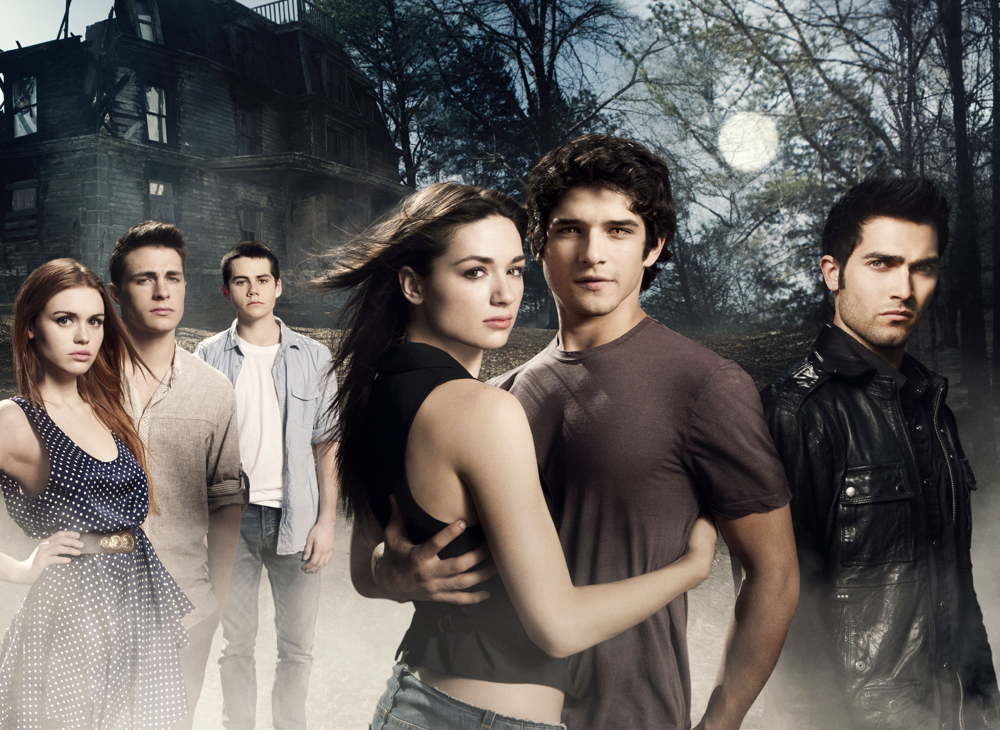 Still of Tyler Hoechlin, Tyler Posey, Holland Roden, Colton Haynes, Crystal Reed and Dylan O'Brien in Teen Wolf (2011)
