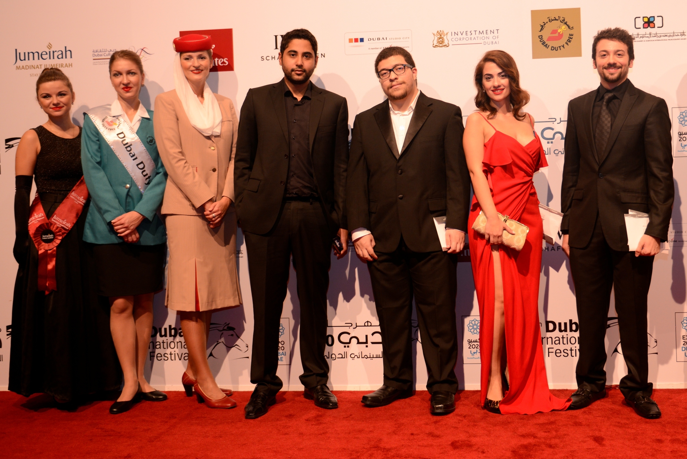 Mohammed Mamdouh at the premiere of American Hustle with Mustafa Abbas, Mohammad Ahmed Fikree and Thea Shengelaia