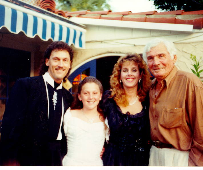Composer Tad Sisler and family with legendary actor Gene Barry