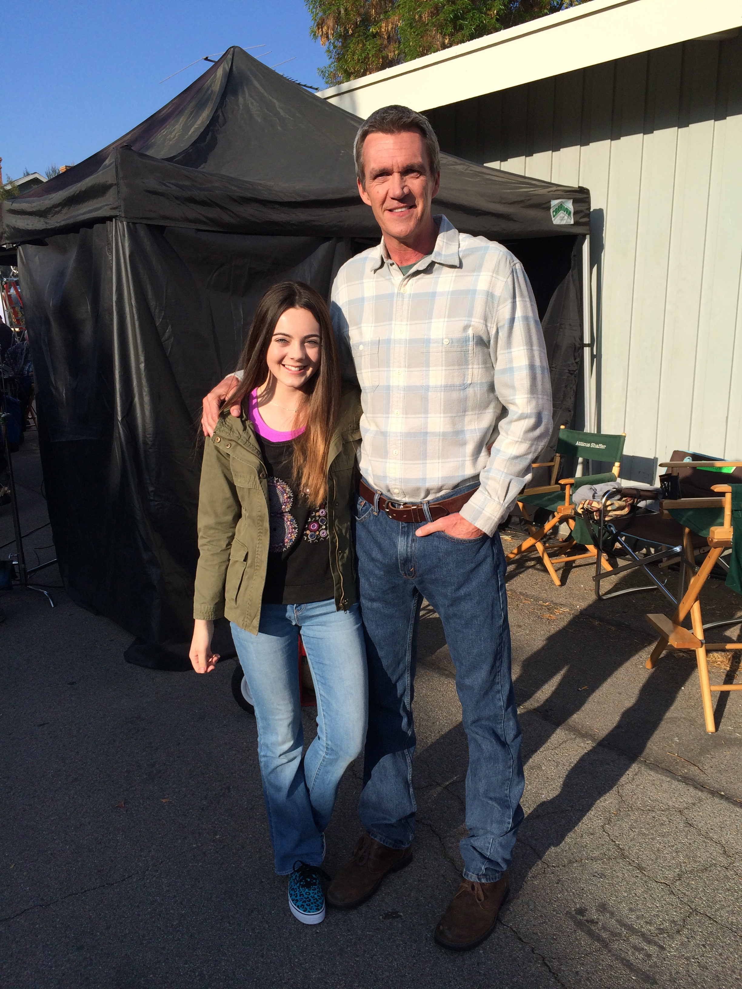 Ava Allan and Neil Flynn on the set of 