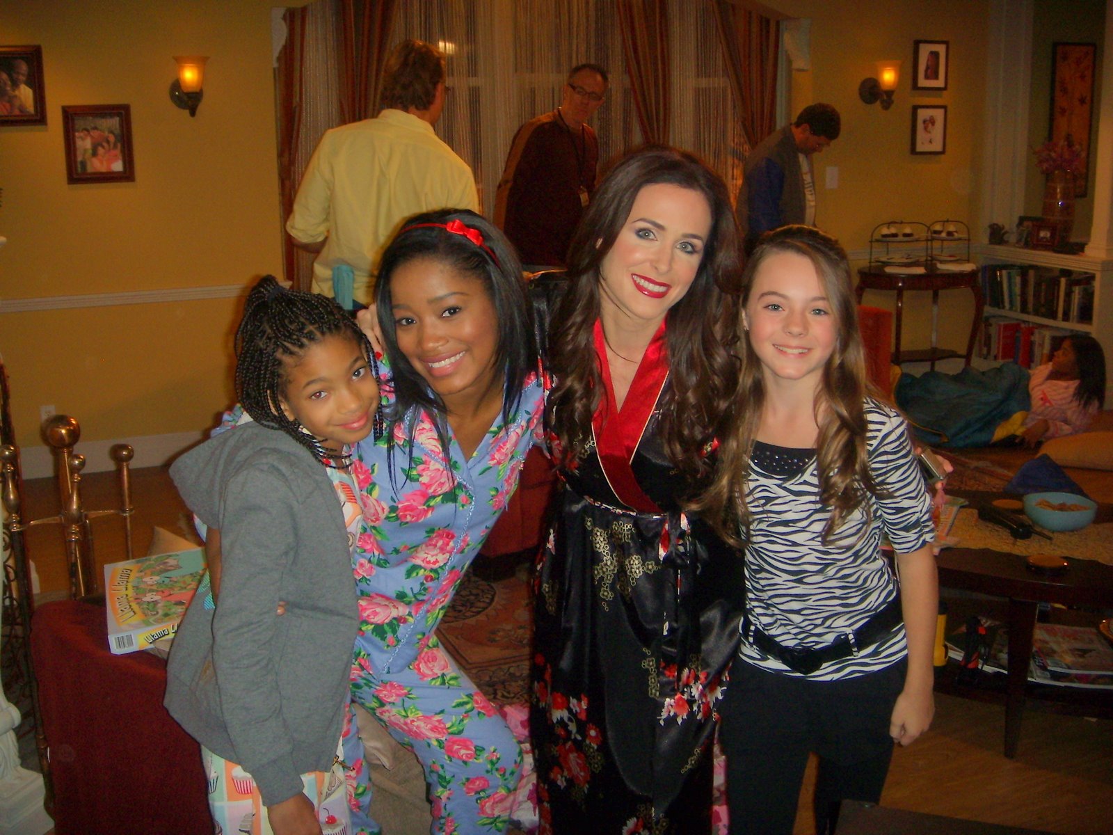 Willow Smith Keke Palmer Danielle Bisutti and Ava Allan on set of True Jackson VP