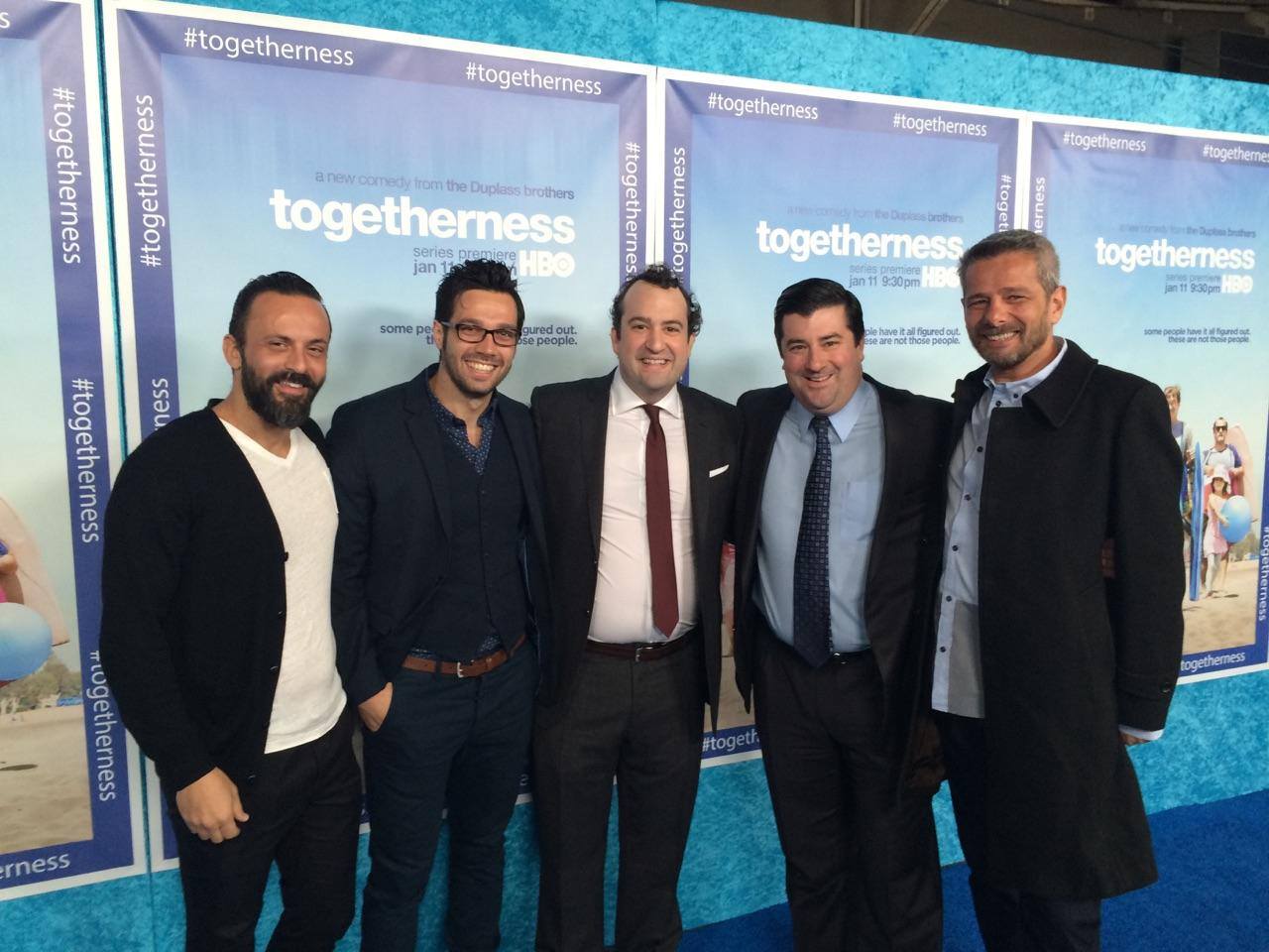 Steve Zissis And Michael Gordon Andricopoulos in HBO's Togetherness Opening Night
