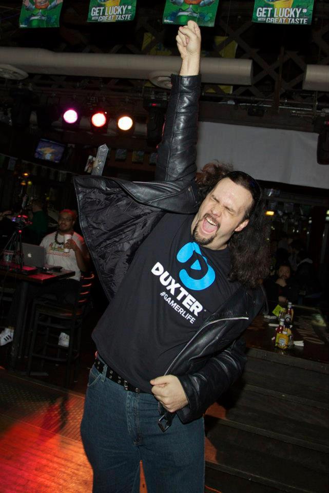 Celebrating his win on the GUI Show in Chicago in March 2013.