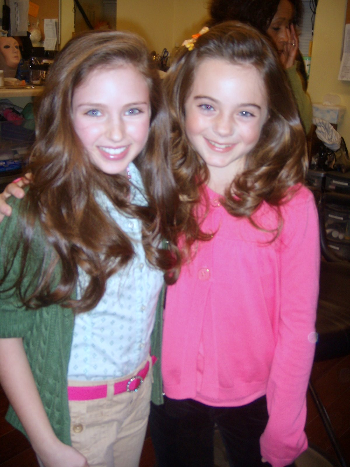 Ava with Ryan Newman from the set of 