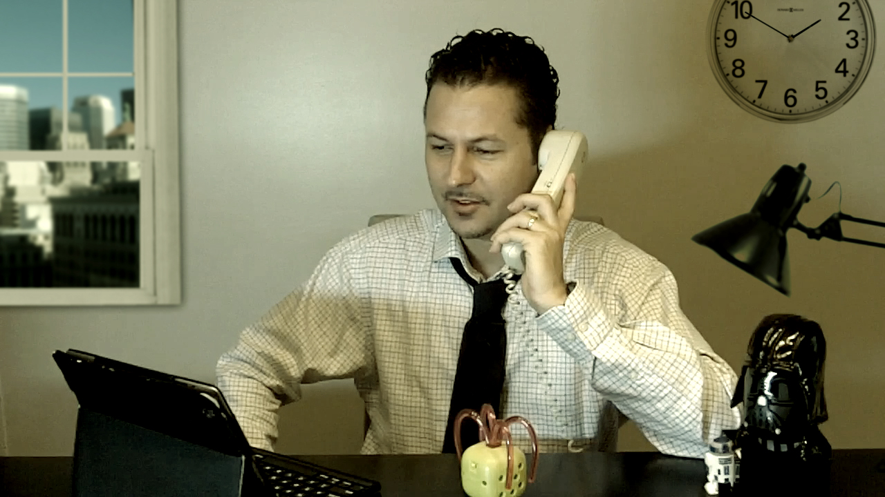 Scene from web episode of Idiomatic Inc - a comedy language learning video series