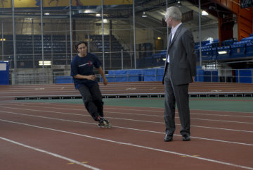 Still of Apolo Ohno and Tim Gunn in Project Runway (2004)