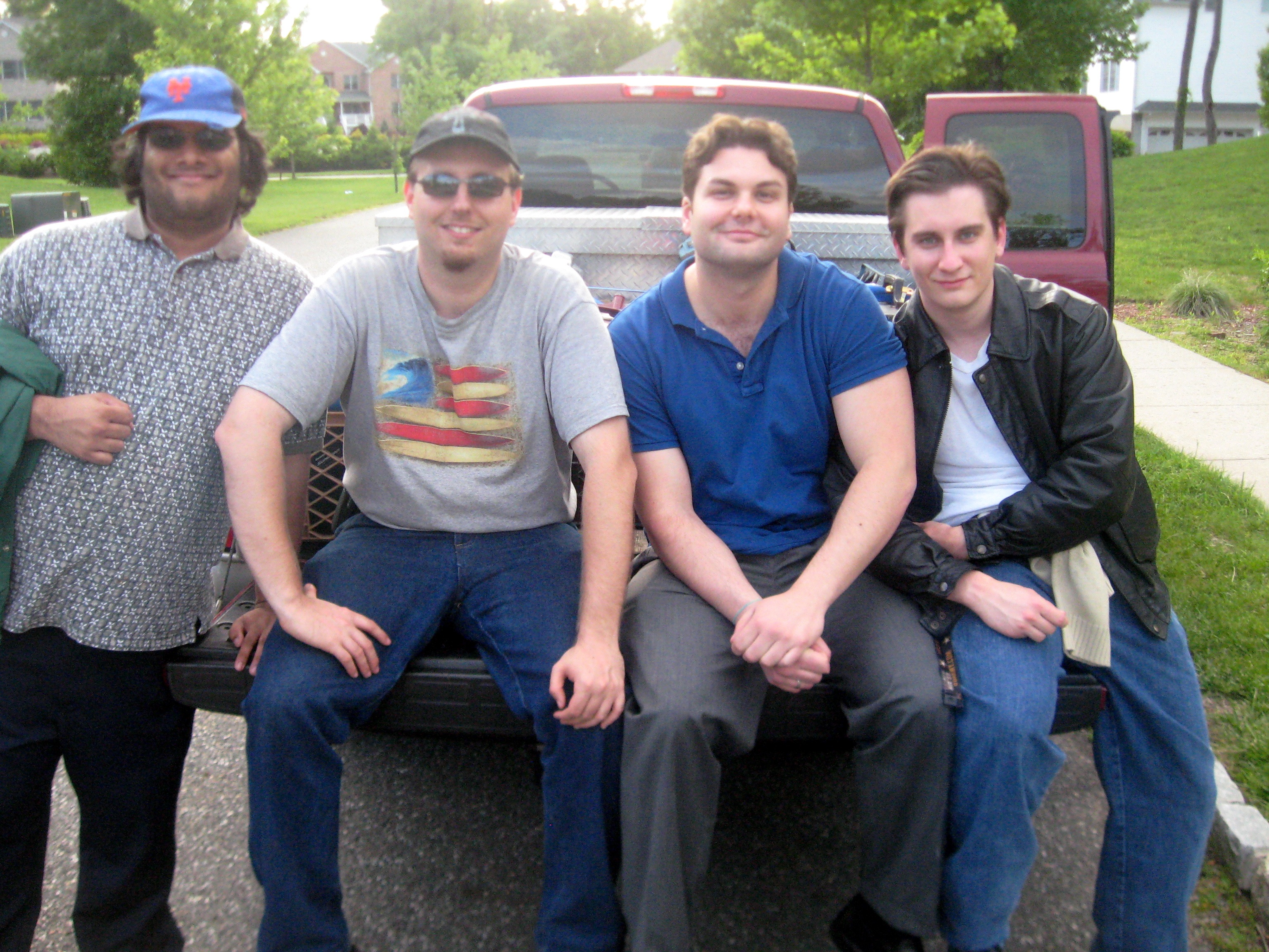 On set of The Definitive Point, production date: Summer 2010. In photo: (From Left to Right) Amay Sashital, Blake Zawadzki, Dan Gregory, and Alan Kendall.